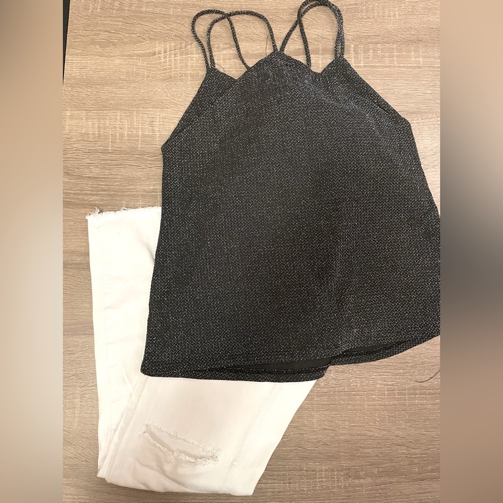 Blouse no brand and zara white jean